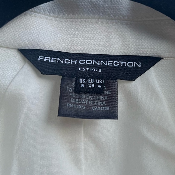 🆕 French Connection White Sleeveless Blazer Dress Tailored Mini Detail Size US 4 - Picture 14 of 15